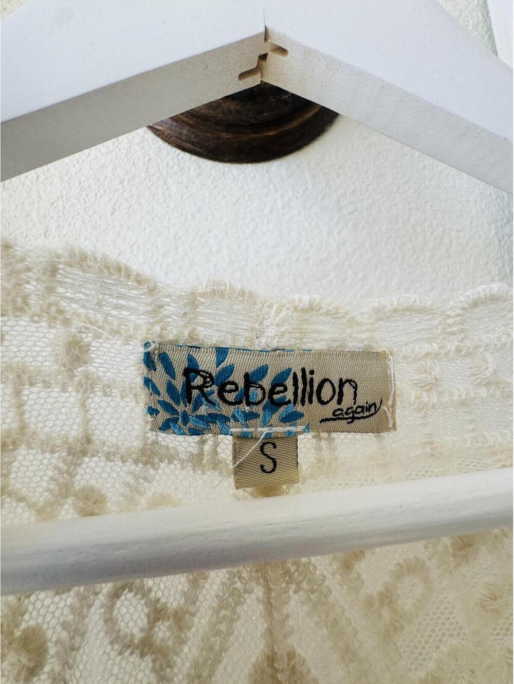 Rebellion Again Cream Embroidered Lace Long Cardigan - Size S - Picture 4 of 6